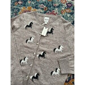 NEW Maeve Anthropologie Icon Cardigan Sweater Horse Women's Size M